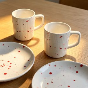 Nordic Speckle Glaze Ceramic Mug and Plate