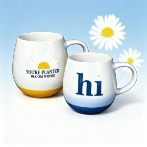 Personalized Slogan Daisy Two-Tone Daily Coffee Mug