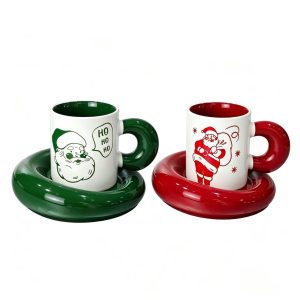 Festive Santa Mug Collection with Coasters
